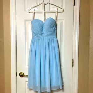 Azazie Bridesmaid dress, Sky Blue, strapless neckline